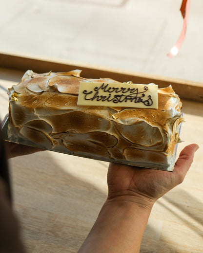 Festive Lemon Meringue Yule Log